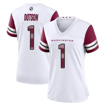 Jahan Dotson White Washington Commanders Game-Used #1 Jersey vs